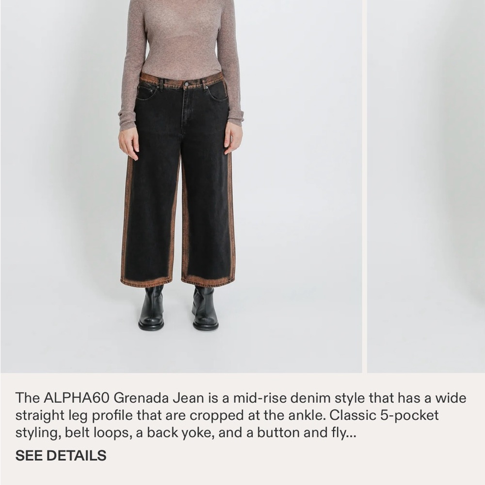 ALPHA60 Black Ankle Cropped Jeans